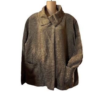 Doncaster Women's Jacket‎ Sweater Large Tan Brown Wool Blend